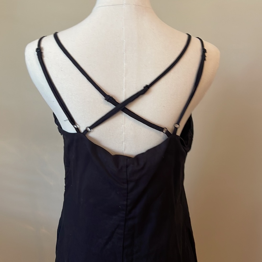 H&M Black Linen Shift Dress Medium - Picture 5 of 6